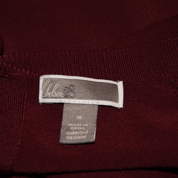 CHELSEA28 Burgundy Flare Sleeve Sweater sz M [D8] - Picture 7 of 8